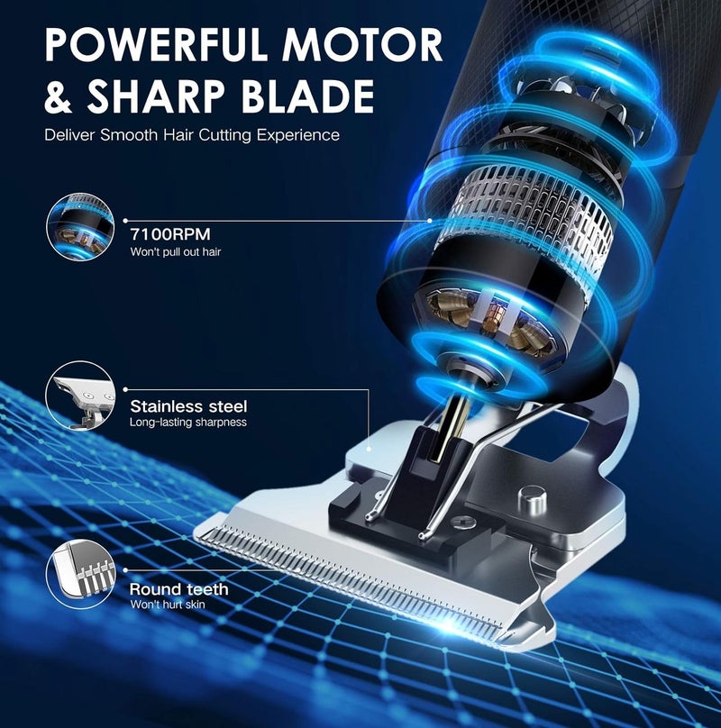 مارك ستور ماكينة قص الشعر للرجال، ماكينة حلاقة كهربائية لاسلكية، مجموعة تشذيب اللحية، ماكينة حلاقة اللحية بتفاصيل مقاومة للماء، مجموعة أدوات تشذيب الشعر على شكل حرف T مع 4 أدلة (ذهبي) - Image 3
